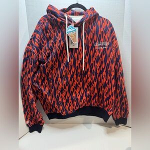 Snow Day Men’s XL flames hoodie NWT
